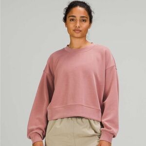 EUC Lululemon Perfectly Oversized Cropped Crew *Softstreme™ Spiced Chai size 14